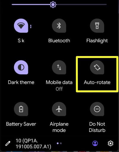 Aktiver Android 10 automatisk rotasjonsskjerm