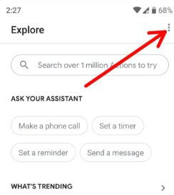 Google Assistant-innstillinger i Android-smarttelefon