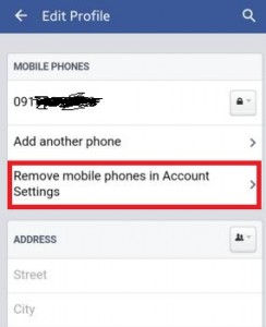 Hvordan fjerne telefonnummer fra Facebook på mobil