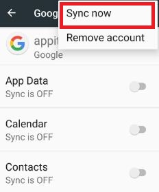 Synkroniser app i Android Nougat